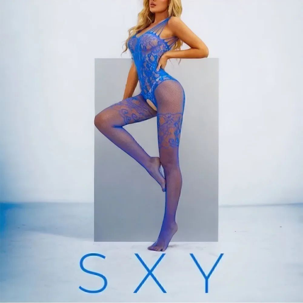 SXY l Feels Good On! Bodystocking l Soft Fishnet l Strappy l Crotchless l Floral